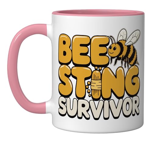 Taza de cerámica Bee Sting Survivor 11 oz miniatura 1