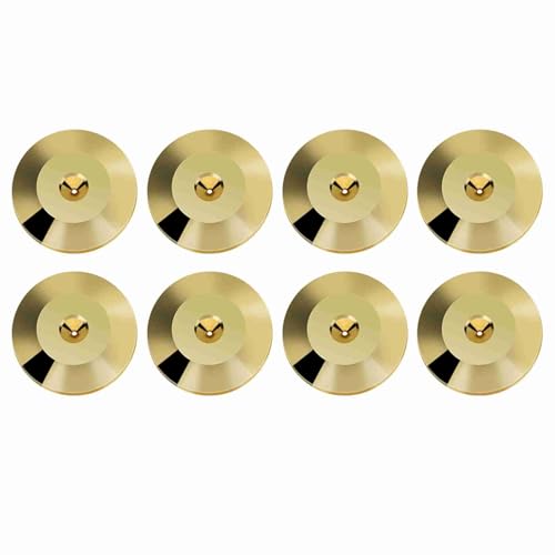 Zerone 8 Pack Speaker Isolation Feet,25mm x 4mm Gold Copper Spikes with Anti-Vibration Pads | for Bookshelf Floor Standing Speakers(Gold)
