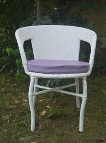 Image of India 4+1 Outdoor Indoor Patio Furniture Sets Rattan Chair Patio Set Conversation Set Bistro Set Chairs Balcony Rooftop Outdoor Garden Furniture Chair (White & Purple Cushion)