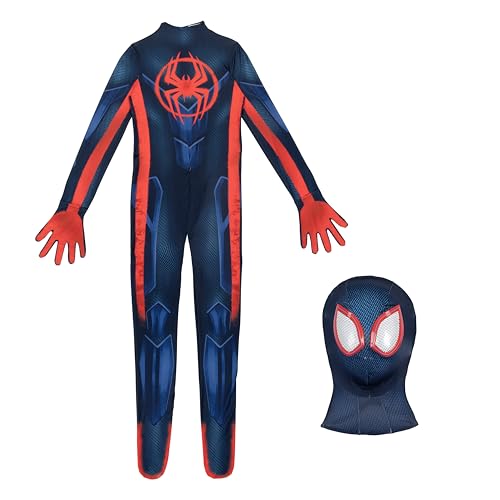 Marvel Miles Morales: Spider-Man Official Youth Deluxe Zentai Costume - Stretch Spandex with Hidden Zippers and Wrist Slits3