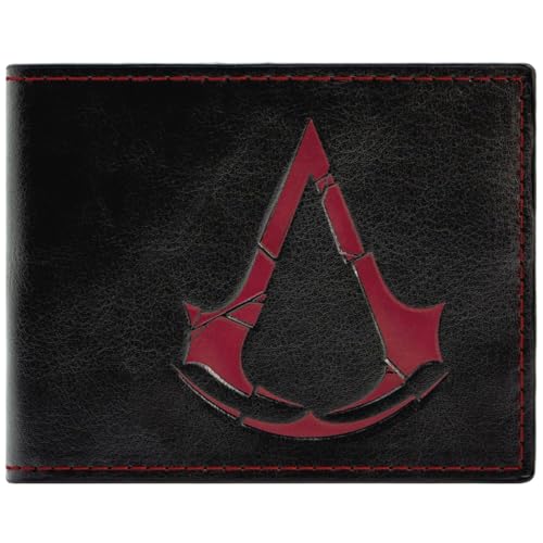 Liberation Assassin's Creed Rogue Croix des Templiers Emblème Portefeuille/Porte-Monnaie Bi-Fold Poche à Pièces & Porte-Cartes, Noir