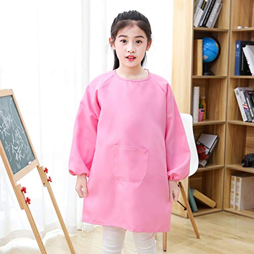Dancepandas Childrens Painting Apron Age 1-4 8-12 2PCS Waterproof Art Smock Kids Long Sleeve Painting Smock Girls and… - Afbeelding 6