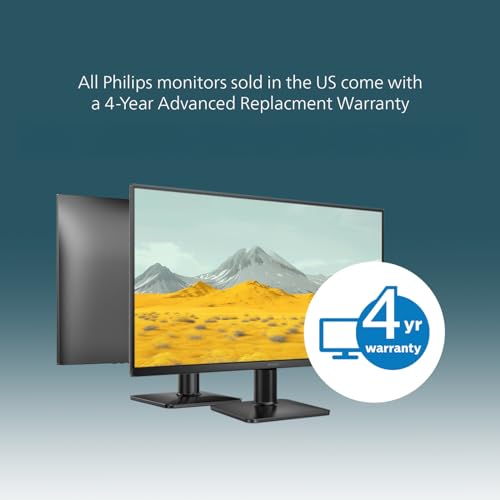Image of Philips 24E2N2100 24 Inch IPS FHD (1920 x 1080) 120Hz Gaming Office Monitor, VESA, HDMI x1, VGA Port x1, Eye Care, 4 Year Advance Replacement Warranty