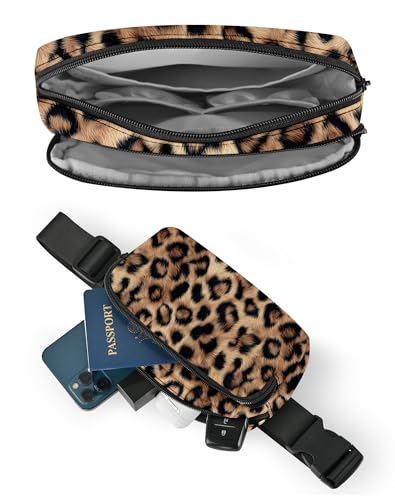 Image of Leopard Print Fanny Pack Lightweight Belt Bag Fashion Waist Pouch | Waterproof, crossbody bags for women, sports, running, traveling, hiking