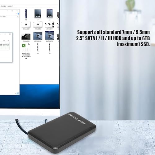Caja externa USB 3.0 para disco duro 2.5 pulgadas negra miniatura 4
