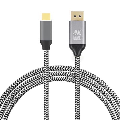 Image of Tobo USB Type-C to DisplayPort Cable, 4K 60Hz, Nylon Braided, Plug & Play, 1.8m USB-C to DP Male to Male Cable for, Laptop, Monitor & Projector, Aluminium Alloy, Gold-Plated TD-1606CC