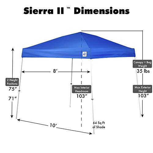 E-Z UP Canopy y Tienda Camping 10'x10' Royal Blue miniatura 4