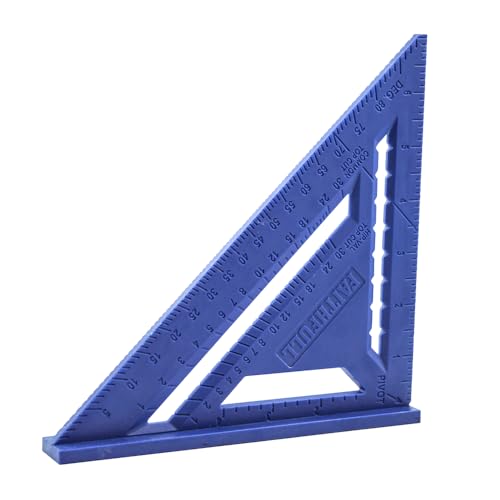 Faithfull Plastic Quick Square - 7in Imperial Triangle Measuring Ruler Framing Square Carpenters Tool for Woodworking