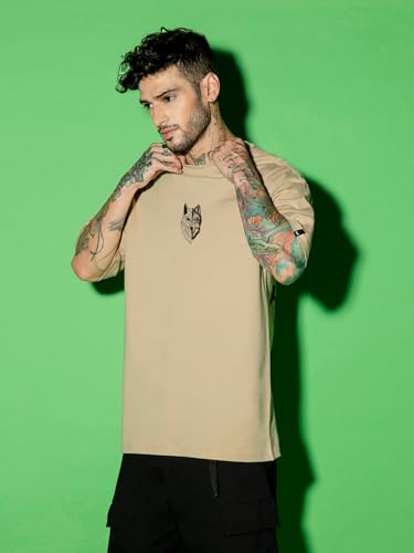 Image of Bewakoof Men's Graphic Printed 100% Cotton T-Shirt - Oversized Fit, Round Neck, Half Sleeves