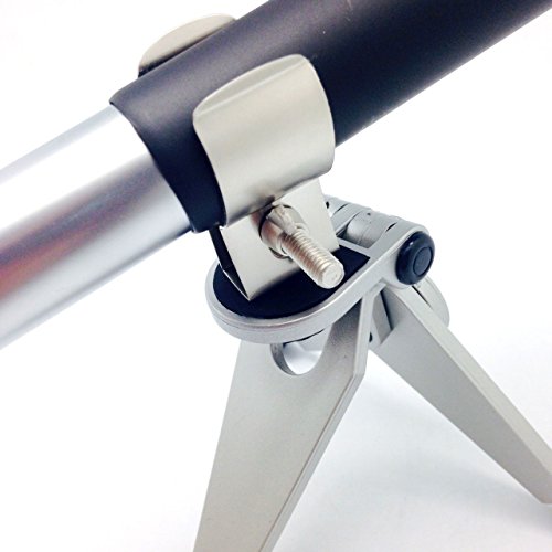 Telescopio metálico negro mate con trípode miniatura 4