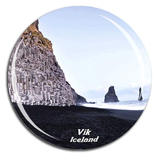 Reynisfjara Beach Vik Iceland Fridge Magnet 3D Crystal Glass Tourist City Travel Souvenir Collection Gift Strong Refrigerator Sticker