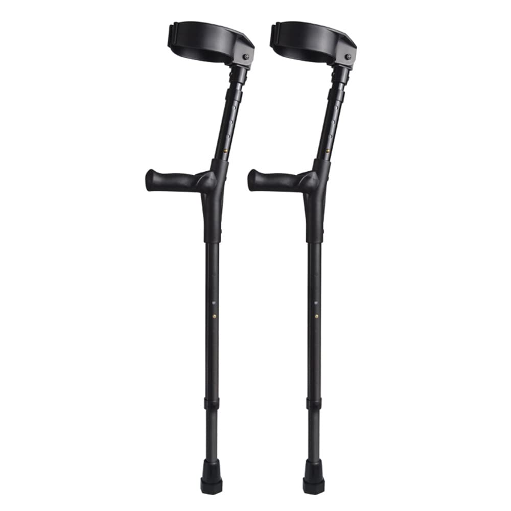 ZJIEX Stampelle Ortopediche Regolabili dei Bambini, Bastone da Passeggio, Stampelle Leggere in Alluminio, Bastoni da Passeggio ​con Comodo Polsino Ergonomic (Color : Black, Size : A Pair)