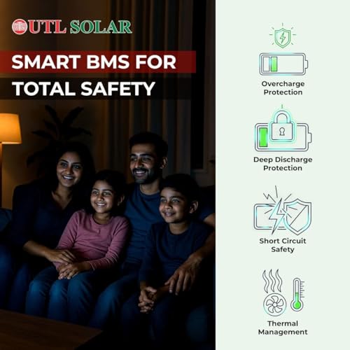 Image of UTL 48V 100Ah Lithium LiFePO4 Battery | ULIBES-48V100AH-LP100-SM | Smart BMS | 4800Wh Energy | 3500 Cycles | Zero Maintenance | Solar & Inverter Compatible | 5 Years Warranty