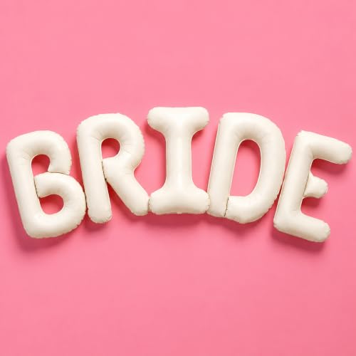 KatchOn white Bride Balloons Beige 40 Inch, Bachelorette Party Decorations