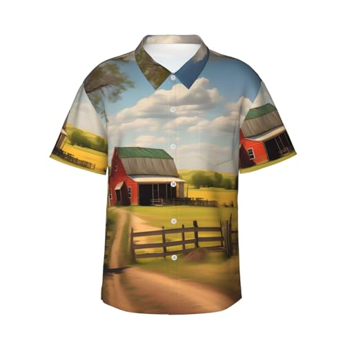 Chemise à manches courtes pour homme Ranch View au style décontracté chic