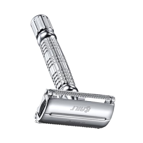 FRCOLOR 両面カミソリ ひげ用カミソリ 手動シェーバー 属製ハンドル 軽量 コンパクト設計 自宅用 旅行用 剃り心地 滑らか 精密設計