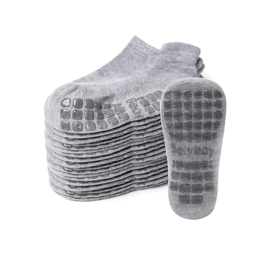 Image of Bearbay Baby Non Slip Ankle Socks with Grippers for 0 Months-10 Years Old Walking Socks