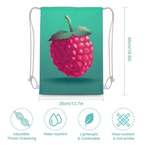 Raspberries Drawstring Backpack Gym Bag Lightweight Sackpack Gift for Hiking Travel Beach Shopping2