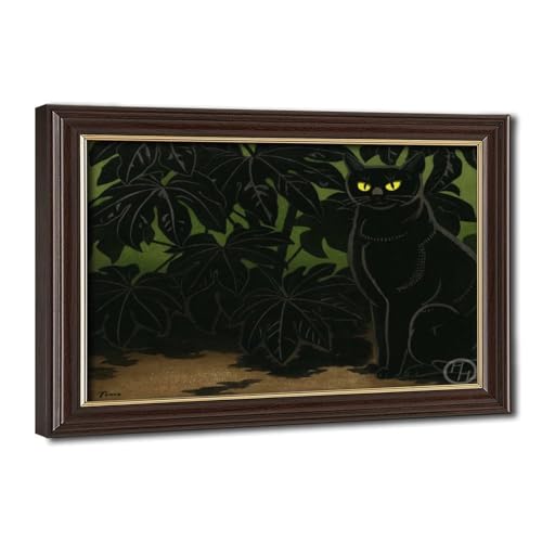 Impression Cat in Bush Inagaki Tomoo : poster chat japonais sur toile et cadre suspendu