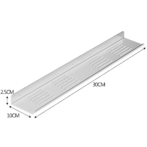 Étagère de douche sans perçage acier inoxydable blanc rangement 30 cm - 4