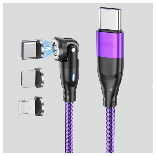 540° Rotation USB C Magnetic Multi Charging Cable, 3.3FT 60W Phone Charger Cord for Android/iPad/iPhone/Samsung Galaxy/MacBook