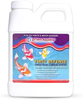 DrTim's Aquatics First Defense | Freshwater Fish Stress Relief & Immune Support | Treats 480 Gal, 8 Oz Bottle