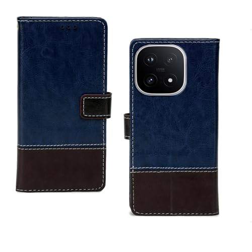 Image of amazon basics iQOO 15 5G Flip Cover | Card Pockets Wallet & Stand | Flip Cover for iQOO 15 5G (Blue Coffee)