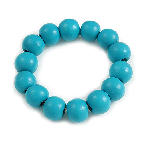 Collar de perlas de madera menta de 80 cm con cordón ajustable Avalaya 7