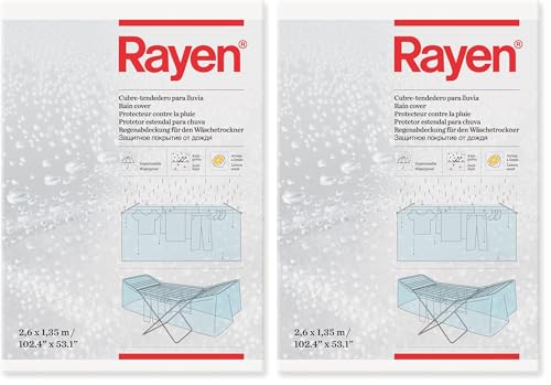 Rayen | Cubre Impermeable para Lluvia, tendedero Funda Antipolvo, Aroma a limón, 260x135cm (Paquete de 2)