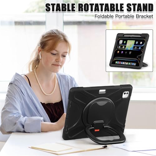 Protection iPad Pro 13 M5 M4 robuste antichoc JZ housse rigide support 360 sangle - 3