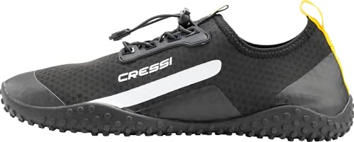 Cressi Sonar Shoes - Unisex Adult Water Shoe Microperforated Fabric, Black/Yellow, 2.5 UK (35 EU) - 6