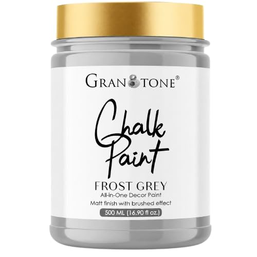 Image of GRANOTONE Chalk Paint for Furniture, Home Decor, Crafts - Eco-Friendly - All-in-One - No Wax Needed - 500 ML (FROST GREY)