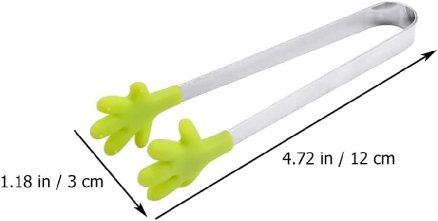 4pcs Multi Function Ice Tongs Stainless Steel Silicone Grip Serving