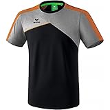 Erima Herren T-Shirt Premium One 2.0 schwarz/grau Melange/neon orange XXL