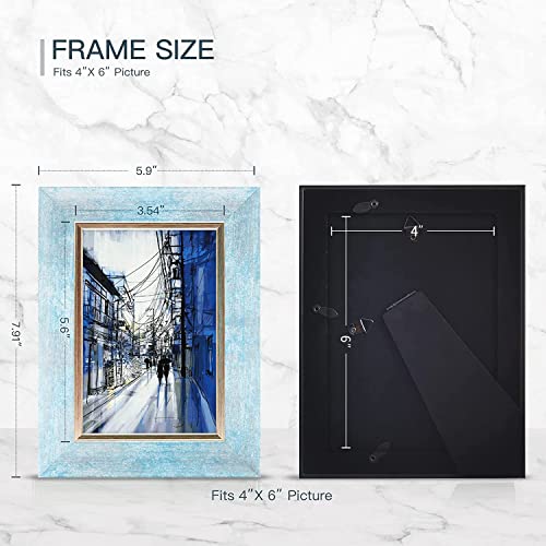 Xuanluo 4X6 Picture Frames Set Of 4 Rustic Retro Photo Frame With Tempered Glass Wall Mount And Tabletop Display Family Friends Wedding Gift #TOP2
