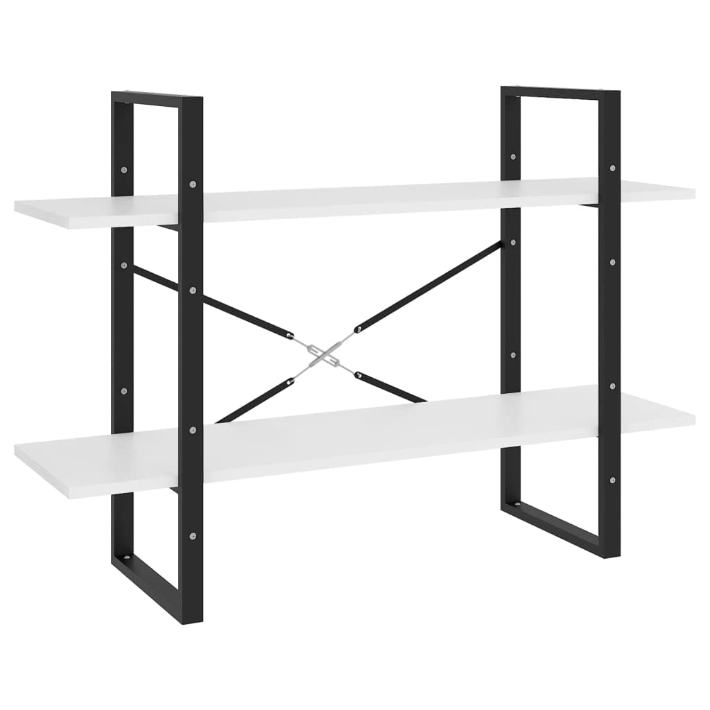 Générique Bücherregal mit 2 Ebenen, Weiß, 100 x 30 x 70 cm, Holz | Robust und langlebig, leicht zu reinigen mit einem feuchten Tuch, großer Stauraum für Bücher und Dekorationen