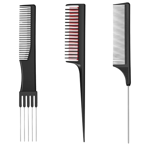 Set de 3 Peines para Peinar y Cepillo Negro miniatura 1