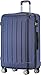 BEIBYE Zwillingsrollen Hardcase Reisekoffer Koffer Trolleys Hartschale in XL-L-M in 14 Farben (Dunkelblau, Großer Koffer (76 cm))