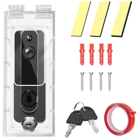 groword Anti-Theft Video Doorbell Mount Compatible with Most Video Doorbell, Acrylic,Highly Transparent Doorbell Lock Box Kit for Houses, Apartments, Businesses,Fit Doorbell 5.5"x 2.16"x 1.49"or Small Cover