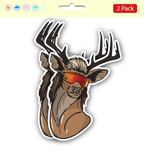 Image of Deer Mullet Sticker (2Pack) Large 5 inch - Waterproof Hunting Stickers - Deer Stickers are Used for Cars, Bumper, Truck, Laptop, Water Bottles