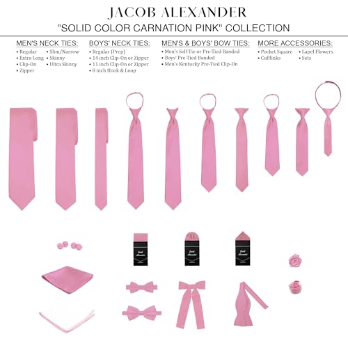 Image of Jacob Alexander Solid Color Mens Tie - Soft-lined Necktie - Timeless Formal Look for Weddings and Business - (Regular Size)