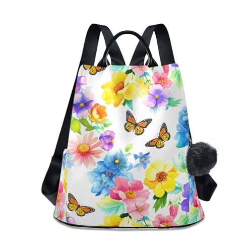 Sac à dos tendance femme à motifs fleurs et papillons fini le sac encombrant