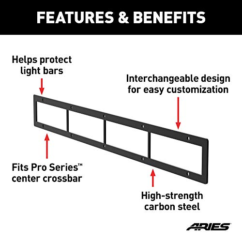 Image of ARIES PC30OB Pro Series 30-Inch Black Steel Grille Guard Light Bar Cover Plate