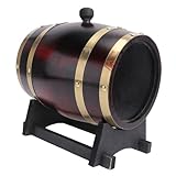 UKCOCO Barril de Madera Maciza de Pino Barril Vintage para Cerveza y Vino Resistente la Humedad y Corrosión con Base Curva y Grifo para Bares