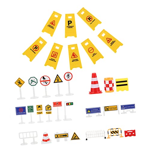 FELTECHELECTR Road Sign Toys for Boys and Girls Set Simulation Traffic Sign Boys and Girls Traffic Safety Toys Preschool Educational Games