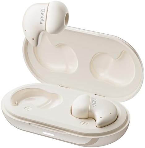 Fvyao Sleep Earbuds, Mini Wireless Earbuds in Ear, Sleep Headphones Design for Side Sleeper, 24H Bass Stereo, Bluetooth 5.4, with ENC Noise Cancelling, IPX6 Waterproof Ear Buds for Android iOS