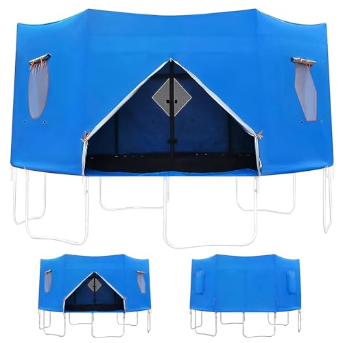 8ft Trampoline Tent, Round Waterproof Trampoline Cover, Foldable Trampolines Sunshade for Birthday Parties, Picnics, Trampolines Dust Cover for Sun Rain Protection