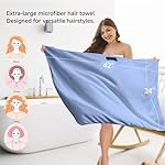 Extra Large Microfiber Hair Towel for Women,Super Soft Anti Frizz & Quick Dry for Curly Hair,Ultra Absorbent Hair Wrap Towels for Long,Thick,Wet Hair 24x42 Inches (Blue) - Image 3