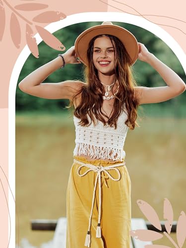 SATINIOR 5 Pcs Women's Rope Waist Belt 78.4'' Skinny Woven PU Leather Braided Dress Belts with Tassel for Skirt Dress 5