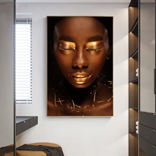 Affiche portrait noir africain pour un salon moderne et chaleureux